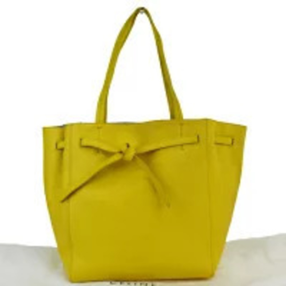 Celine Cabas Phantom Tote Bag Shoulder Yellow Leather